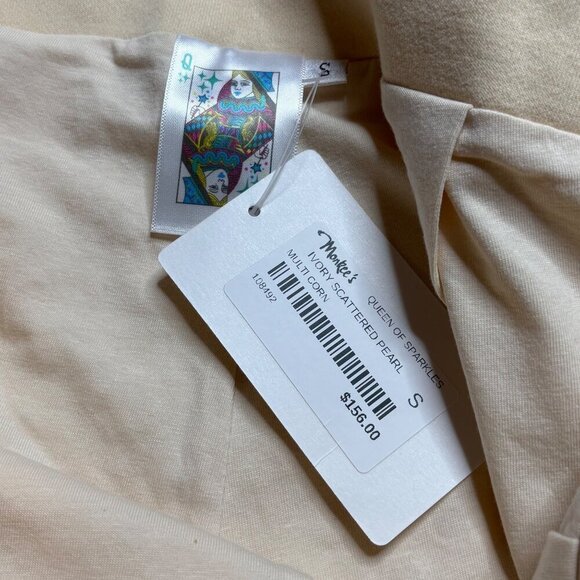 NEW QUEEN OF SPARKLES Ivory Scattered Pearl Mini Skort Size Small - Picture 5 of 8